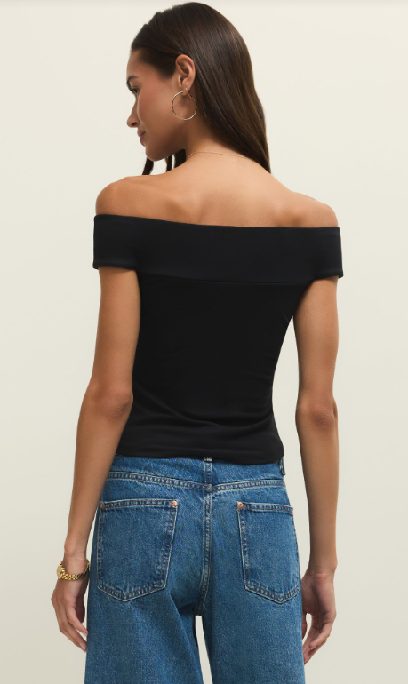 Z Supply Second Skin Off Shoulder Top - Black