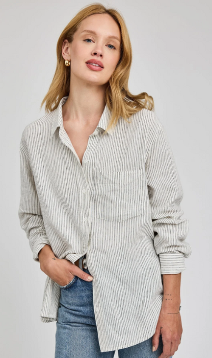 Gentle Fawn Dominique Button Down Shirt - White Stripe