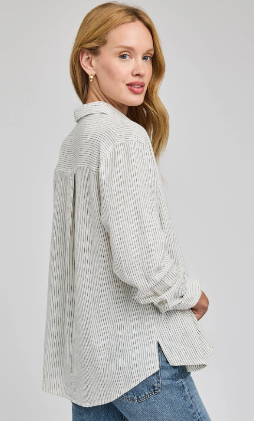 Gentle Fawn Dominique Button Down Shirt - White Stripe