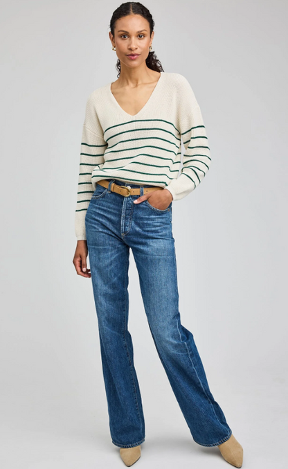 Gentle Fawn Tucker Pull Over Sweater - Kelly Stripe