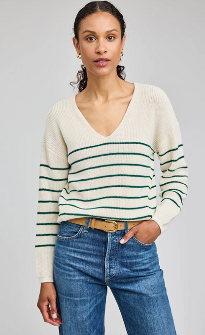 Gentle Fawn Tucker Pull Over Sweater - Kelly Stripe
