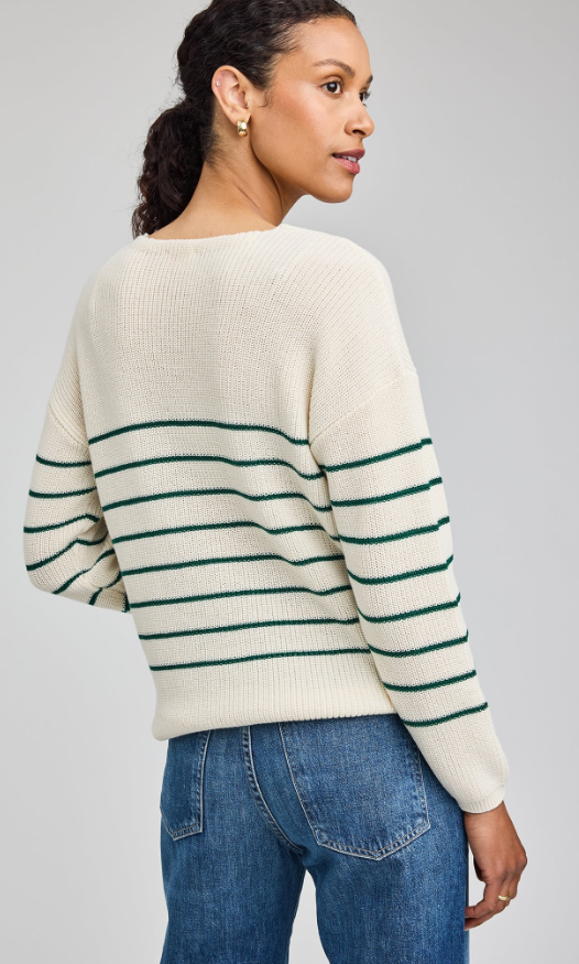 Gentle Fawn Tucker Pull Over Sweater - Kelly Stripe
