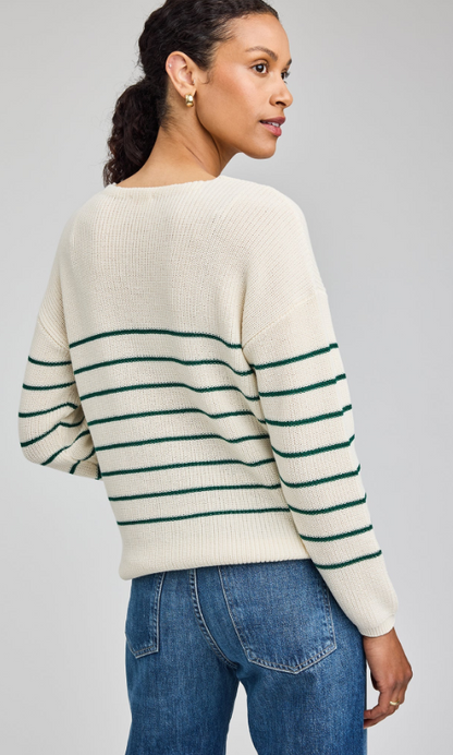 Gentle Fawn Tucker Pull Over Sweater - Kelly Stripe
