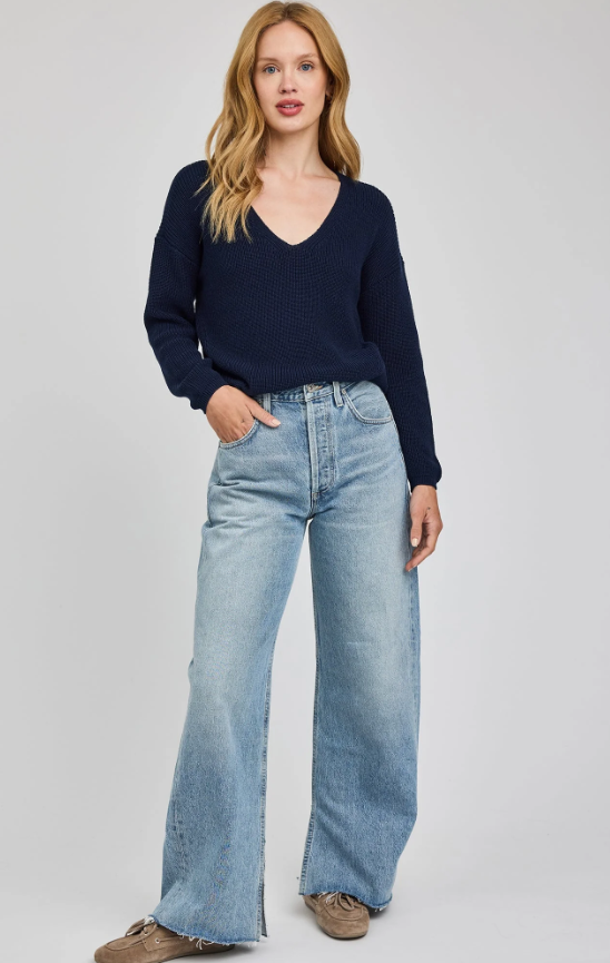 Gentle Fawn Tucker Pull Over Sweater - Navy