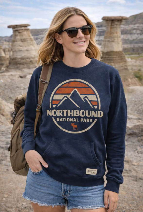Northbound National Park Crewneck - Navy