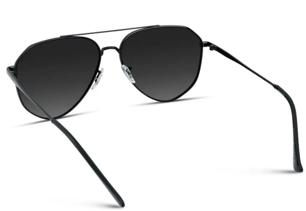 Wear Me Pro Ramsey Geometric Polarized Aviator Sunglasses - Black