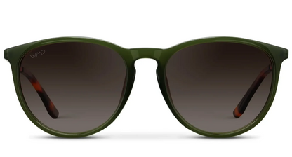 Wear Me Pro Drew Women's Polarized Round Sunglasses - Olive Green & Brown Lens