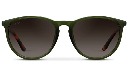 Wear Me Pro Drew Women's Polarized Round Sunglasses - Olive Green & Brown Lens