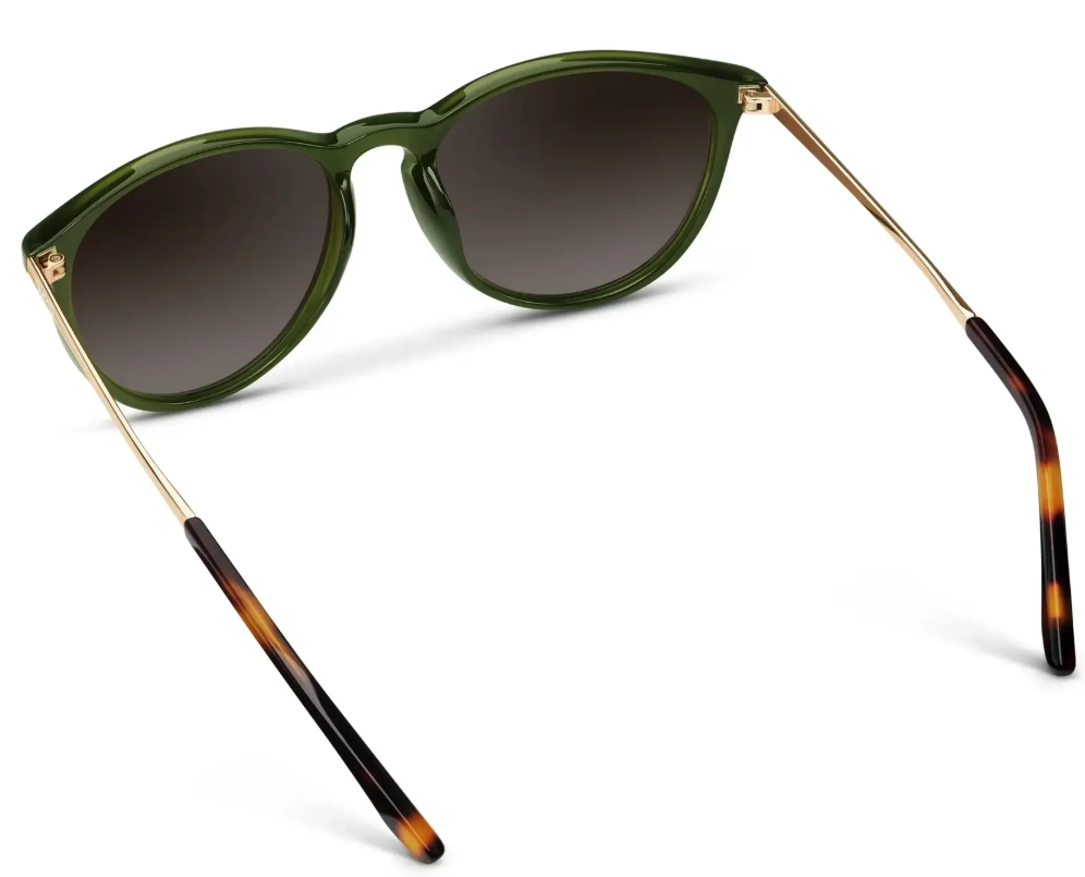 Wear Me Pro Drew Women's Polarized Round Sunglasses - Olive Green & Brown Lens
