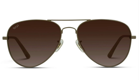 Wear Me Pro Maxwell Polarized Aviator Frame Sunglasses - Woodland