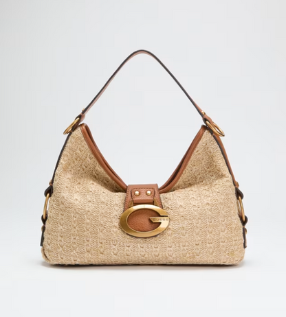 Guess Camden Shoulder Bag - Natural/Cognac