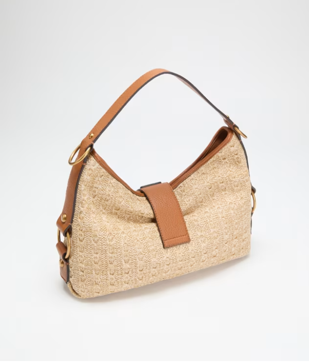 Guess Camden Shoulder Bag - Natural/Cognac