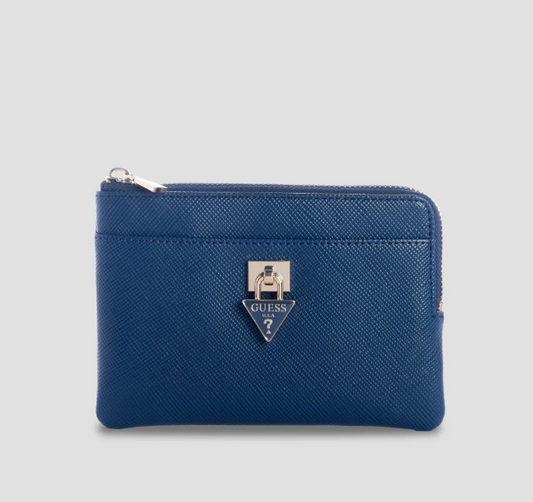 Guess Wallet Patsie Key Ring Pouch - Navy