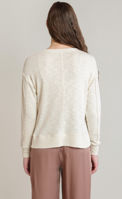 Dex V-Neck Knit Top - Shell