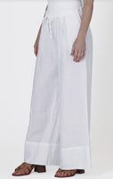Dex Wide Cuff Palazzo Pants - White