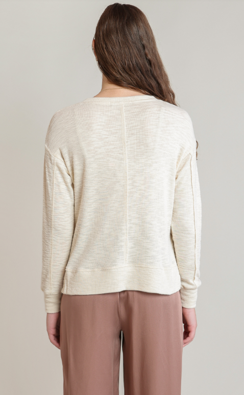 Dex Plus V-Neck Knit Top - Shell