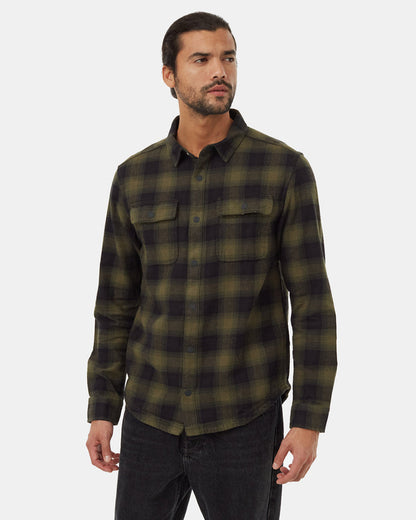 Ten Tree Kapok Flannel Colville - Meteorite Black/Olive Night Green