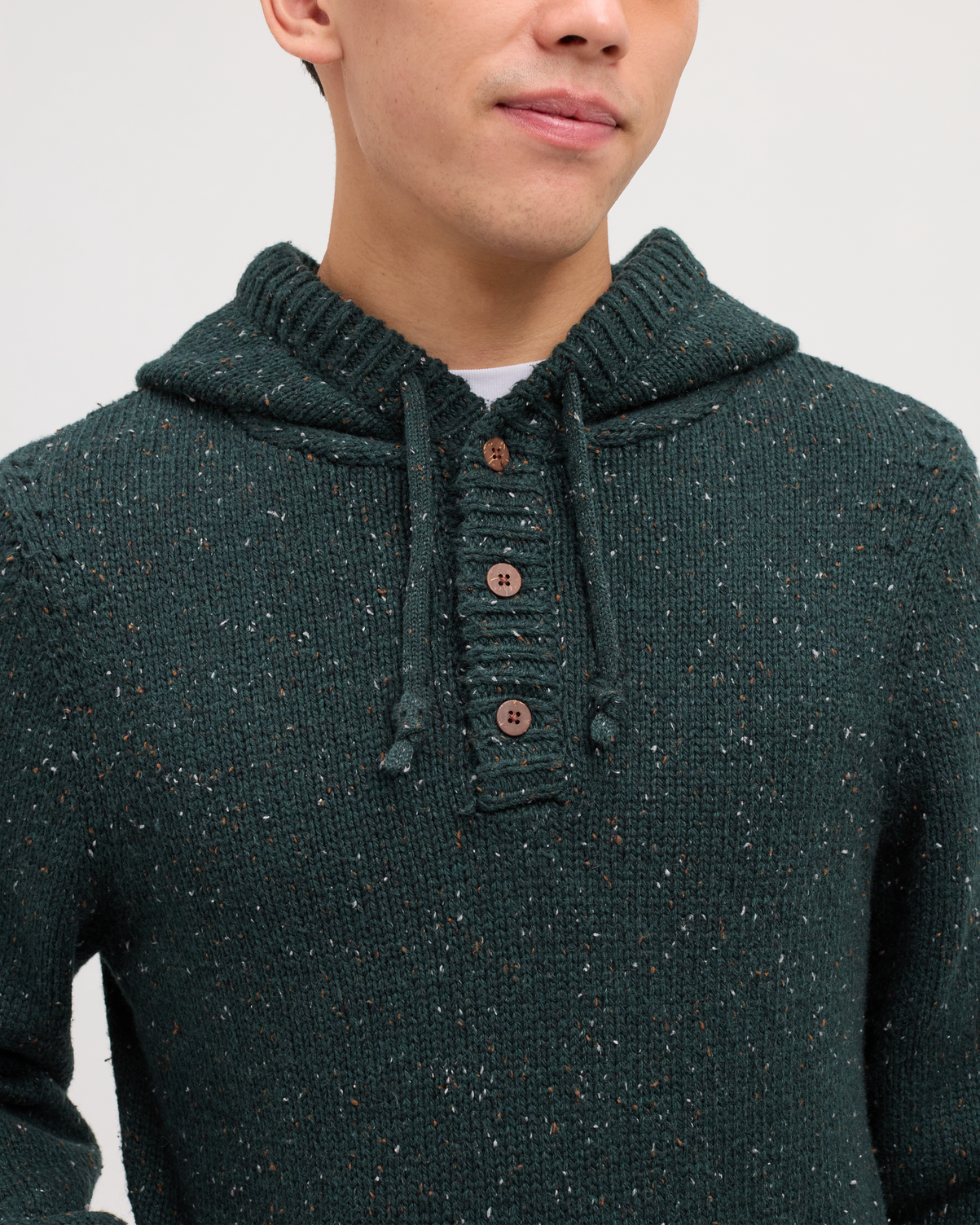 Ten Tree Fraser Fleck Sweater - Dark Forest Green Fleck