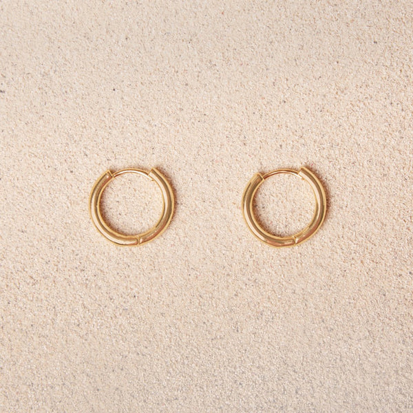 Tish Jewelry Vicki Earrings - Gold Round Hoops