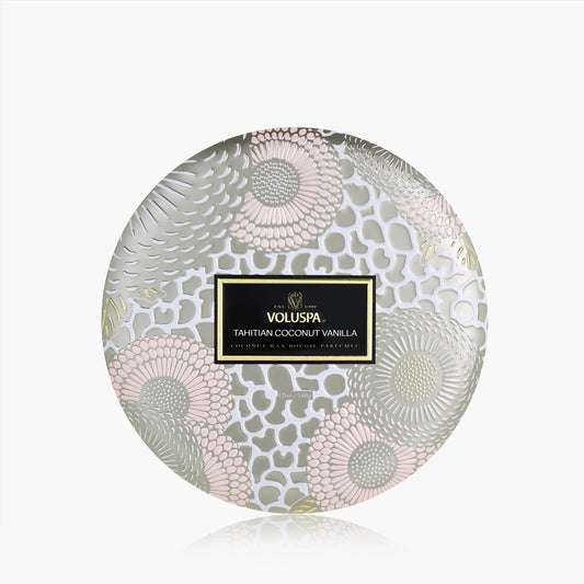 Voluspa Candle 3 Wick Tin - Tahitian Coconut