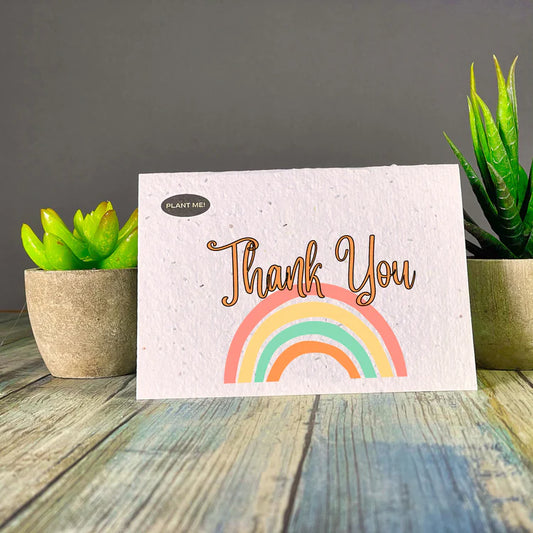 Plantable Greetings Card - Thank You Rainbow