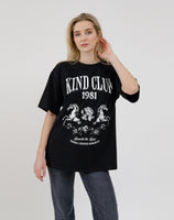 Brunette Kind Club Oversized Tee - Acid Black