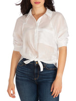 Guess Cate Voile Button Up Top - Pure White
