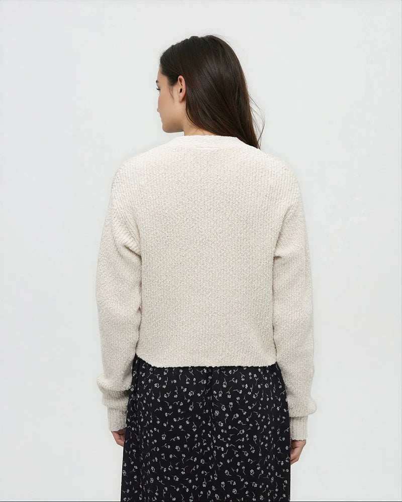 Ten Tree Poplar Cardigan- Cotton White