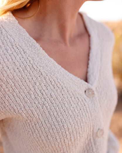 Ten Tree Poplar Cardigan- Cotton White