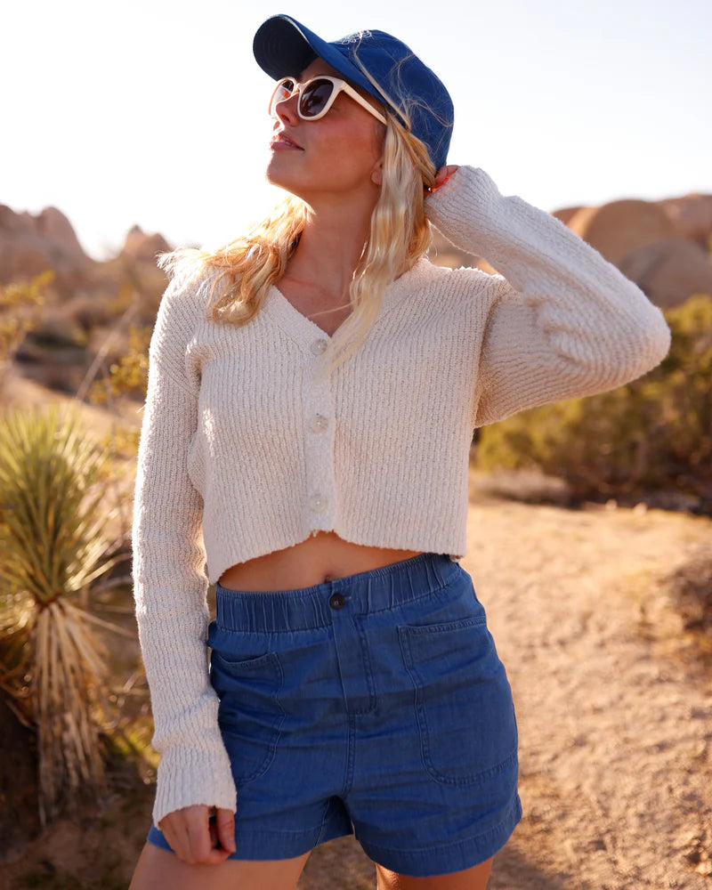 Ten Tree Poplar Cardigan- Cotton White