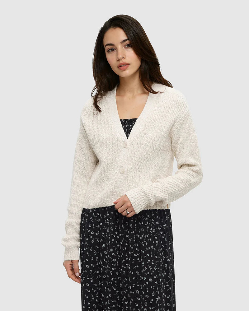Ten Tree Poplar Cardigan- Cotton White