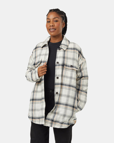 Ten Tree Kapok Flannel Insulated Jacket - Vintage White Mineral/Window Plaid