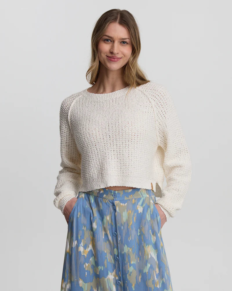 Ten Tree Hart Sweater- Cotton White
