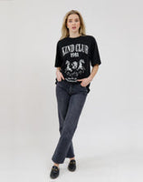 Brunette Kind Club Oversized Tee - Acid Black