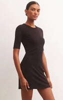 Z Supply Carolina Elbow Sleeve Mini Dress - Black