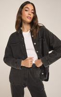 Z Supply All Day Knit Denim Jacket - Vintage Black