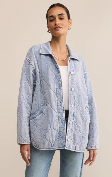 Z Supply Boulder Knit Denim Jacket - Indigo