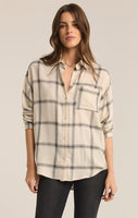 Z Supply River Plaid Button Up - Sea Salt