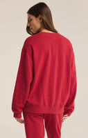 Z Supply Boyfriend Sweatshirt - Haute Red