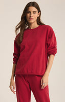 Z Supply Boyfriend Sweatshirt - Haute Red