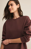 Z Supply Boyfriend Cotton Sweatshirt - Sandalwood
