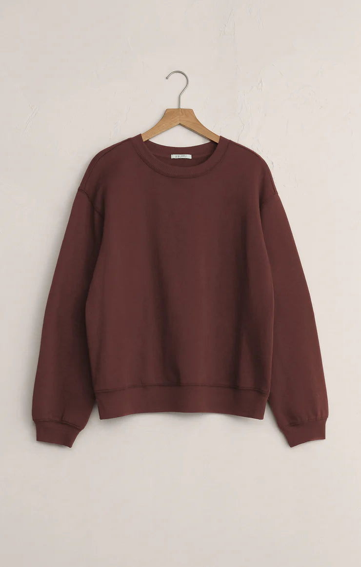 Z Supply Boyfriend Cotton Sweatshirt - Sandalwood