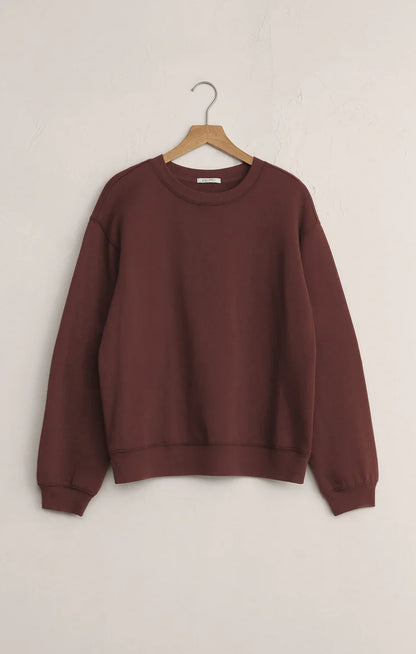 Z Supply Boyfriend Cotton Sweatshirt - Sandalwood