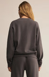 Z Supply Boyfriend Cotton Sweatshirt - Washed Black