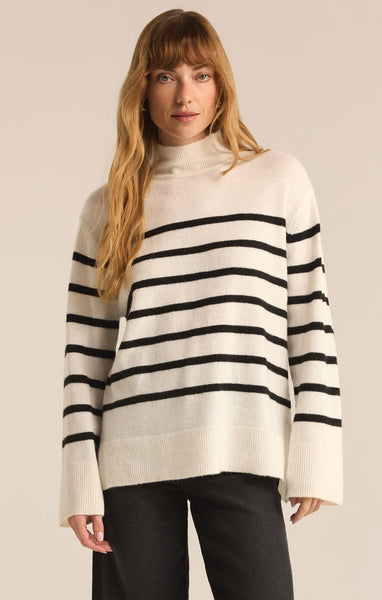 Z Supply Fin Stripe Sweater - Sea Salt