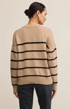 Z Supply Boyfriend Striped Sweater - Biscuit