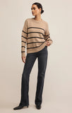 Z Supply Boyfriend Striped Sweater - Biscuit
