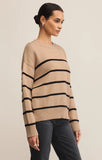 Z Supply Boyfriend Striped Sweater - Biscuit