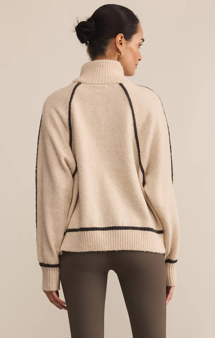 Z Supply Alps Half Zip Sweater - Light Oatmeal