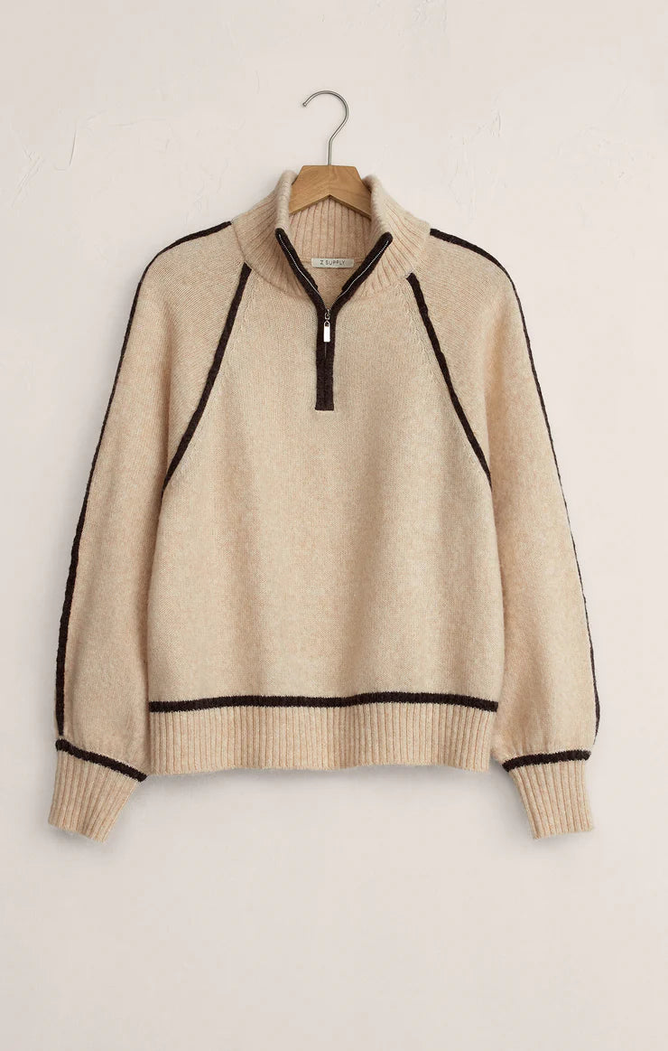 Z Supply Alps Half Zip Sweater - Light Oatmeal